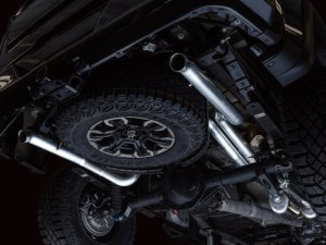 GMC Sierra 1500 Performance Exhaust - Rear - AWE Tuning - Cat Back + Dual Bashguard - `22-`23